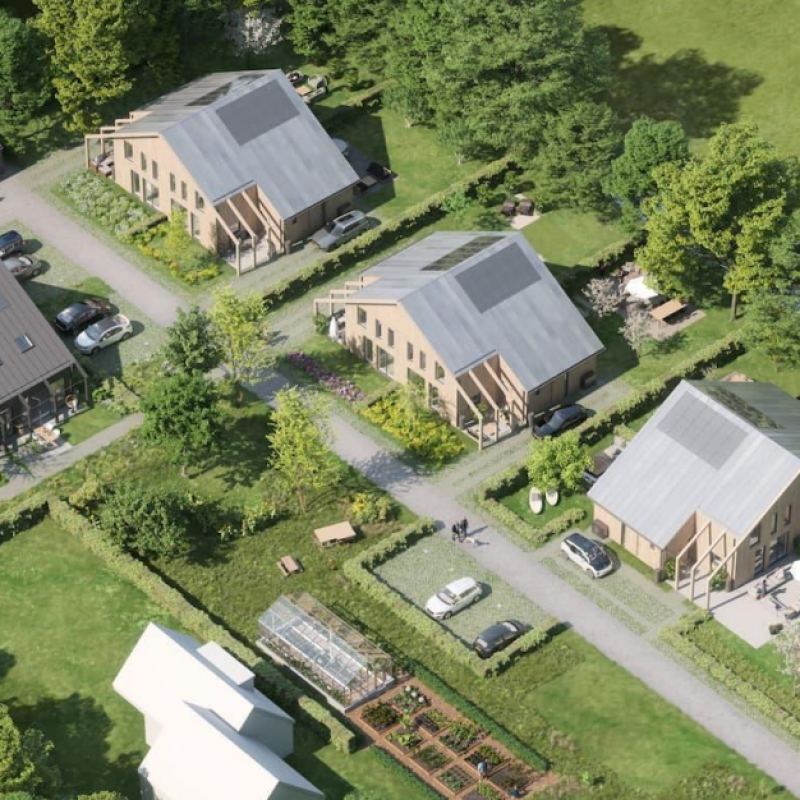 situatie schuurwoningen op oude kwekerij