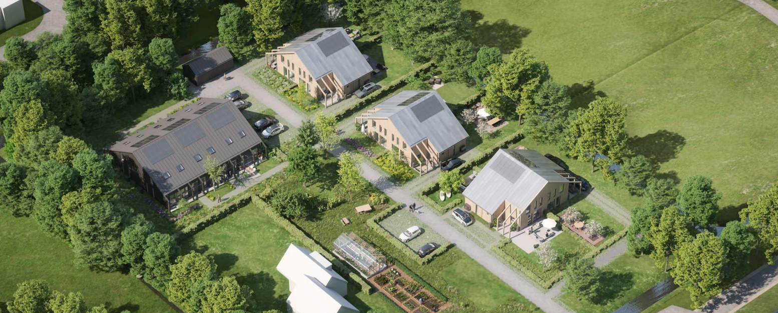 situatie schuurwoningen op oude kwekerij